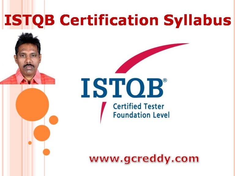 ISTQB Certification Syllabus Software Testing